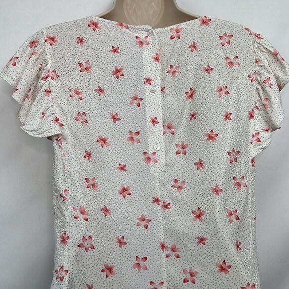 Rebecca Taylor Floral Flutter sleeve blouse EUC - Picture 9 of 10